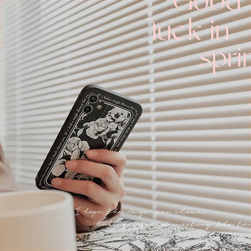 Prabangus „Art Rose“ telefono dėklas, skirtas „Samsung Galaxy S21 S20 S10 S8 S9 S22 Plus Note 10 8 9 20 Ultra Black Matte Silicone Cover Shell“