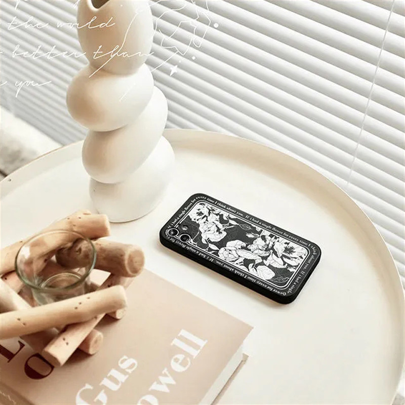 Prabangus „Art Rose“ telefono dėklas, skirtas „Samsung Galaxy S21 S20 S10 S8 S9 S22 Plus Note 10 8 9 20 Ultra Black Matte Silicone Cover Shell“