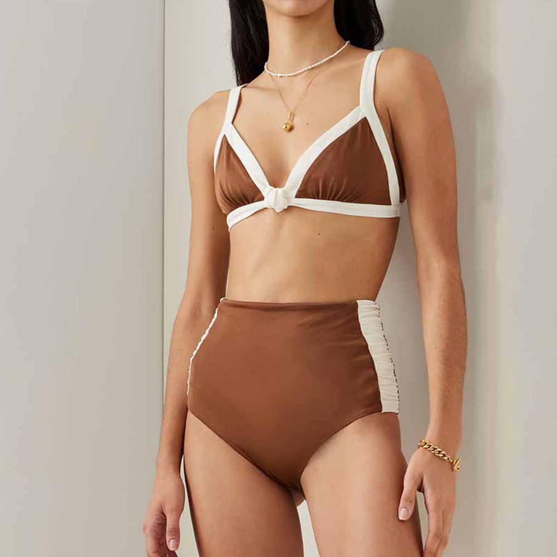 Kupaći kostim Ženski dvodijelni set i suknja Odjeća za plažu Ženski kupaći kostim Visoki struk Kupaći kostimi Ljetni kupaći kostimi