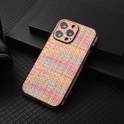 Szövet kötésmintás telefontok iPhone 14Pro 13 12 11 Pro Max XS XR X 7 8 14 Plus teljes testű kameravédő puha burkolathoz