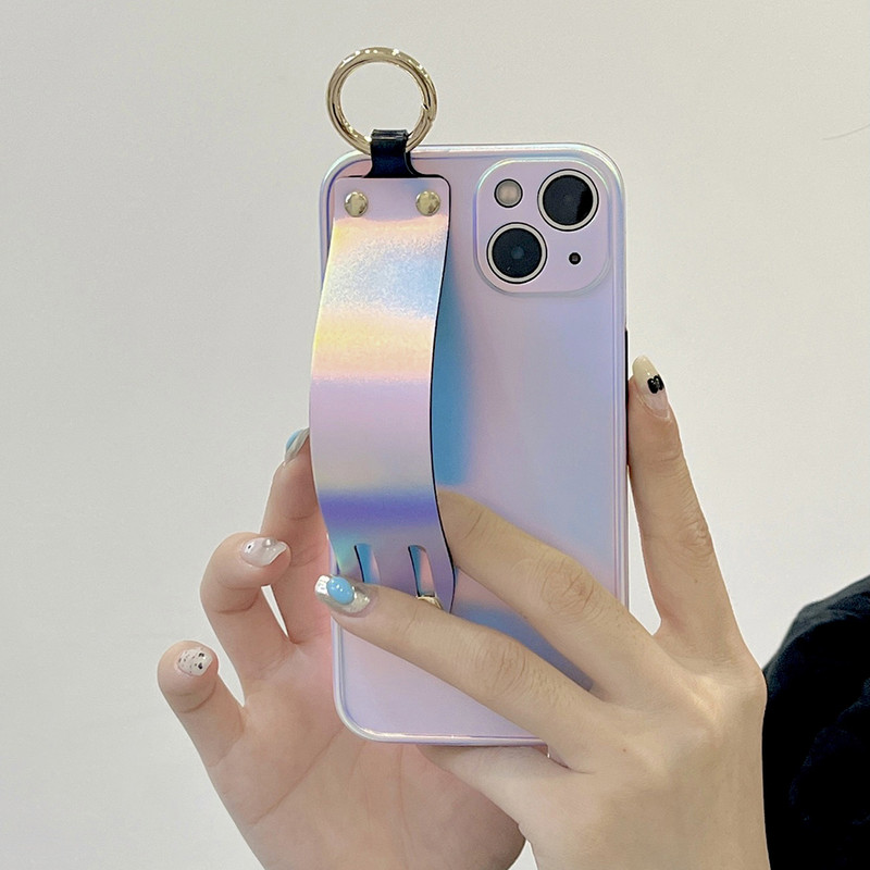 Κάλυμμα ιμάντα καρπού για iphone 13 12 11 pro max XS MAX XR XS X 7 8Plus 12Pro 13Pro Κάλυμμα βάσης θήκης τηλεφώνου Laser Chameleon