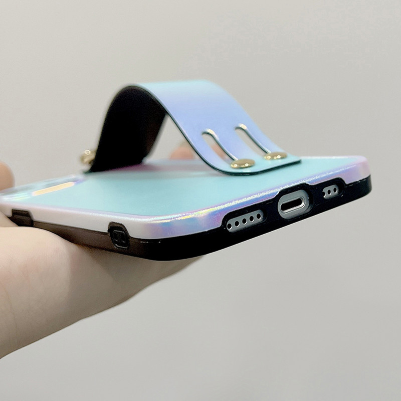 Κάλυμμα ιμάντα καρπού για iphone 13 12 11 pro max XS MAX XR XS X 7 8Plus 12Pro 13Pro Κάλυμμα βάσης θήκης τηλεφώνου Laser Chameleon