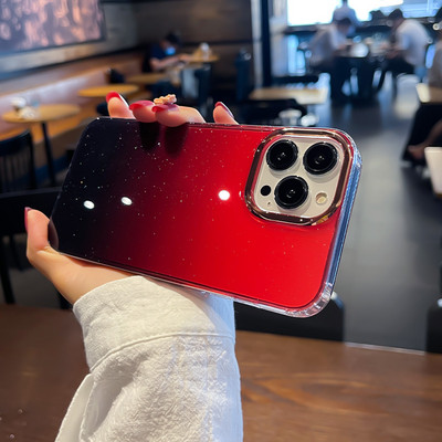 Deluxe Pink Σταδιακά Διαφανής Μωβ Θήκη τηλεφώνου για iPhone 14 11 12 13 Pro Max 14Plus 13Pro 14Pro MAX Αντικραδασμικό κάλυμμα TPU