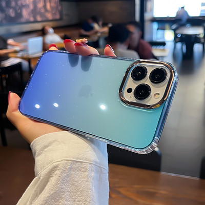 Deluxe Pink Σταδιακά Διαφανής Μωβ Θήκη τηλεφώνου για iPhone 14 11 12 13 Pro Max 14Plus 13Pro 14Pro MAX Αντικραδασμικό κάλυμμα TPU