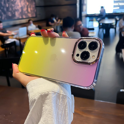 Deluxe Pink Σταδιακά Διαφανής Μωβ Θήκη τηλεφώνου για iPhone 14 11 12 13 Pro Max 14Plus 13Pro 14Pro MAX Αντικραδασμικό κάλυμμα TPU