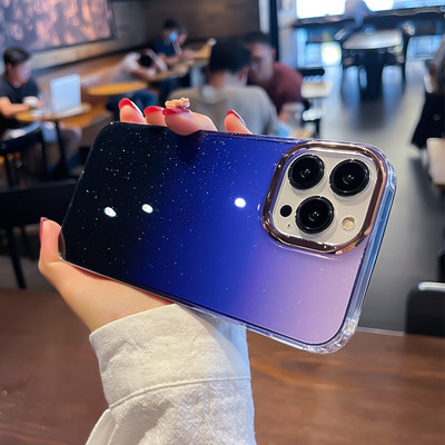 Deluxe Pink Σταδιακά Διαφανής Μωβ Θήκη τηλεφώνου για iPhone 14 11 12 13 Pro Max 14Plus 13Pro 14Pro MAX Αντικραδασμικό κάλυμμα TPU