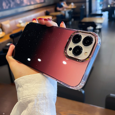 Deluxe Pink Σταδιακά Διαφανής Μωβ Θήκη τηλεφώνου για iPhone 14 11 12 13 Pro Max 14Plus 13Pro 14Pro MAX Αντικραδασμικό κάλυμμα TPU