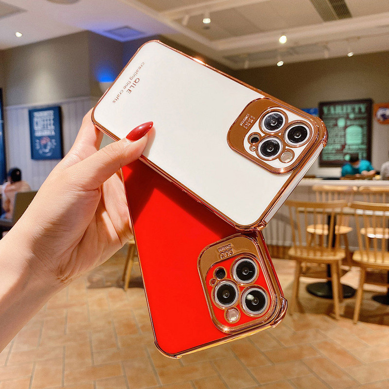 Boucho Πολυτελής ηλεκτρολυτική θήκη για iPhone 13 12 Pro Max 11 Pro XS Max XR X 7 8 6 S plus SE Soft TPU Cover for iPhone 12 Mini