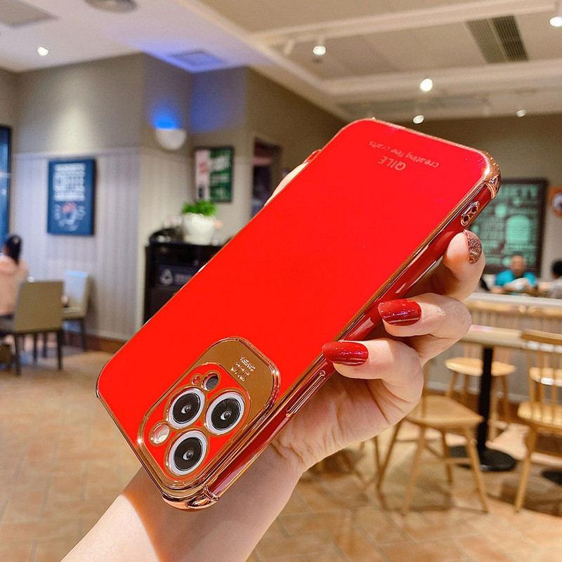 Boucho Πολυτελής ηλεκτρολυτική θήκη για iPhone 13 12 Pro Max 11 Pro XS Max XR X 7 8 6 S plus SE Soft TPU Cover for iPhone 12 Mini