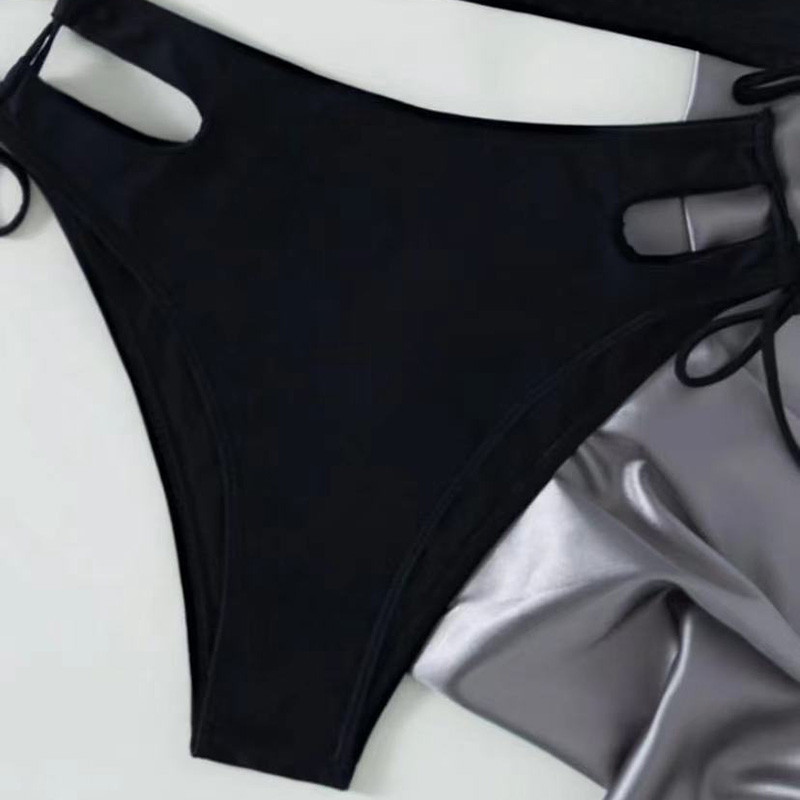 Seksualus trumpomis rankovėmis aukšto kirpimo moteriškas maudymosi kostiumėlis, moteriškas maudymosi kostiumėlis Dviejų dalių bikinio rinkinys Maudymosi kostiumėlis maudymosi moteriai