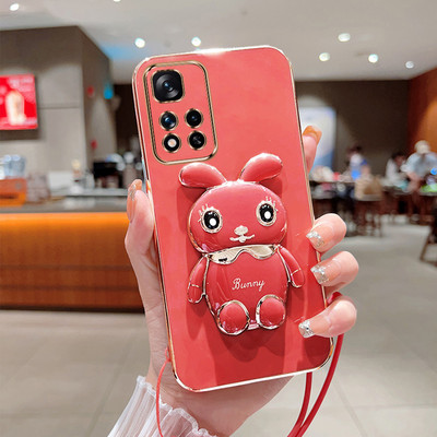 Κουνέλι Πτυσσόμενη θήκη από επιμετάλλωση βάση στήριξης τηλεφώνου για Samsung Galaxy S21 S20 FE Note 20 10 Pro S23 S22 Ultra S10 Plus Lite κάλυμμα