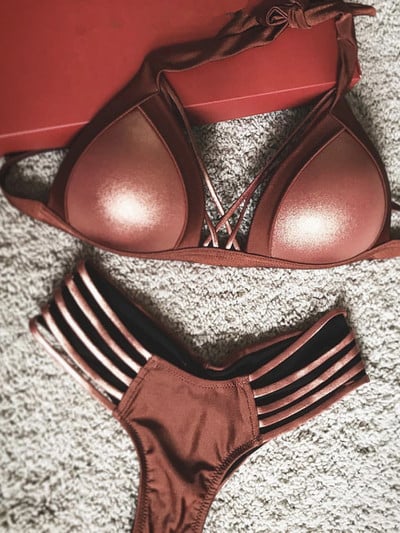 Seksi bikini s grudnjakom s halterima i košaricama Ženski kupaći kostim Ženski kupaći kostim Dvodijelni bikini komplet Push Up kupaći kostim za kupanje Ženski kupaći kostim