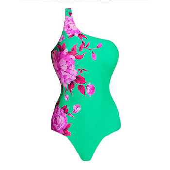 The Shoulder Swimwear εμπριμέ μπικίνι Ολόσωμο μαγιό με πέδιλο Κατάλληλο για διακοπές Γυναικείο μαγιό Καλοκαιρινό ρούχα παραλίας