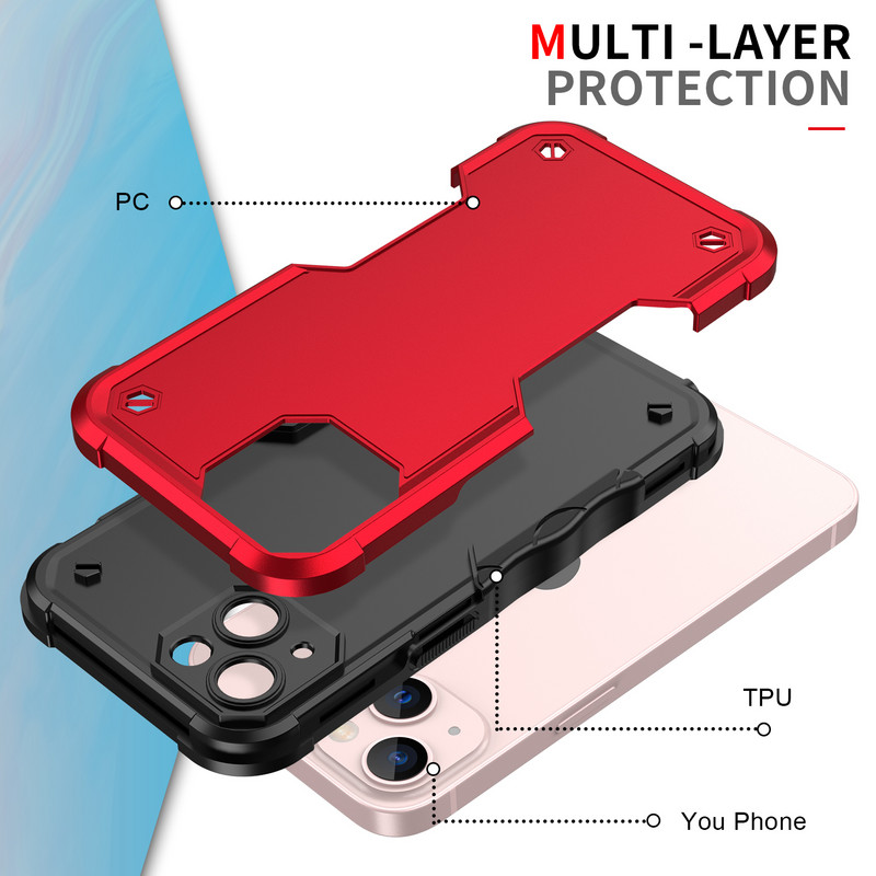 Armor ütésálló tok iphone 13 12 11 pro max XS MAX XR 7 8 Plus SE luxus puha szilikon élekkel, kemény hátú védőburkolathoz