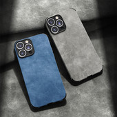 Luksuzna kožna torbica od janjeće kože za iPhone 13 12 11 Pro Max 8 7 Plus X XR XS Max Mekana silikonska zaštitna maska za kameru otporna na udarce