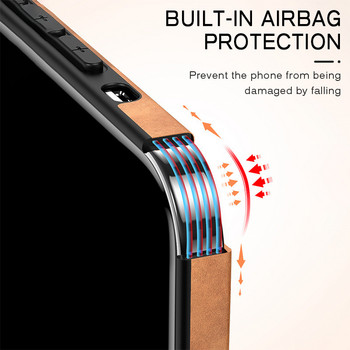 Πολυτελής δερμάτινη θήκη από δέρμα αρνιού για iPhone 13 12 11 Pro Max 8 7 Plus X XR XS Max Απαλή σιλικόνη Προστασία κάμερας Αντικραδασμικό κάλυμμα