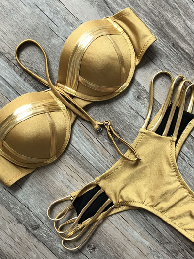 Push Up Bikini Ženski Bandeau Kupaći kostim 2022 mujer Kupaći kostim Micro String Bikini Set Brazilski kupaći kostim Swim Biquini