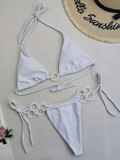 Seksi bikini s mikro tangama s printom Ženski kupaći kostim Ženski kupaći kostim Dvodijelni bikini set Prstenje Kupaći kostim Swim Lady