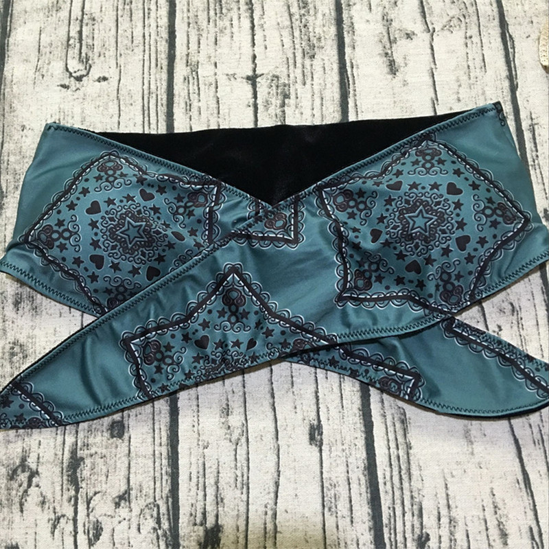 Seksi bikini s tangama s printom 2022. Ženski kupaći kostim sa žicama u obliku bandeaua Ženski kupaći kostim Dvodijelni bikini set s čvorovima Push Up kupaći kostim