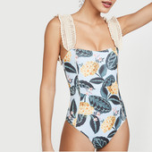 Modni bikini s naramenicama s čipkom za 2022. Seksi retro s četvrtastim izrezom Odjeća za plažu bez leđa Chic ženski kupaći kostim