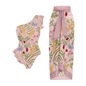 Komplet kupaćih kostima s naborima na jedno rame Ženska odjeća za surfanje Blagdanska haljina za plažu Biquini Kupaći kostim Ženski kupaći kostim