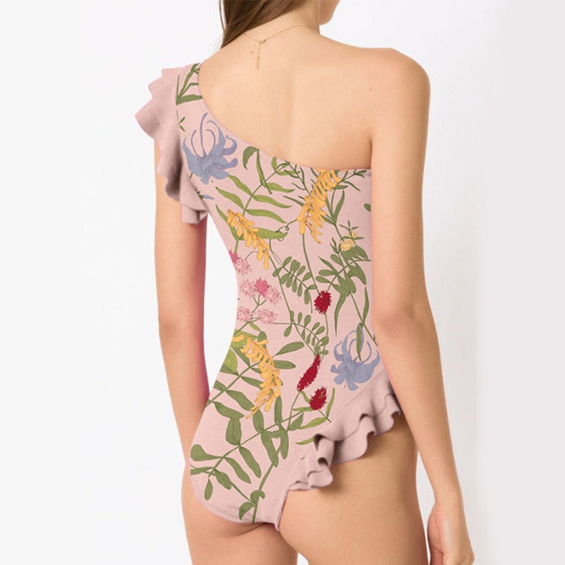 Komplet kupaćih kostima s naborima na jedno rame Ženska odjeća za surfanje Blagdanska haljina za plažu Biquini Kupaći kostim Ženski kupaći kostim