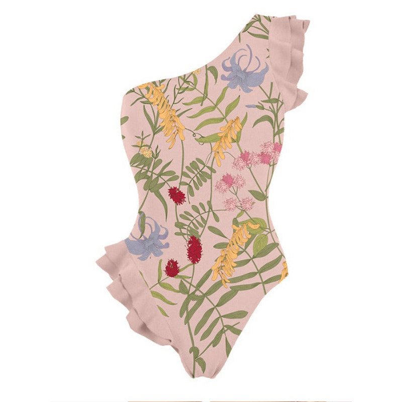 Komplet kupaćih kostima s naborima na jedno rame Ženska odjeća za surfanje Blagdanska haljina za plažu Biquini Kupaći kostim Ženski kupaći kostim