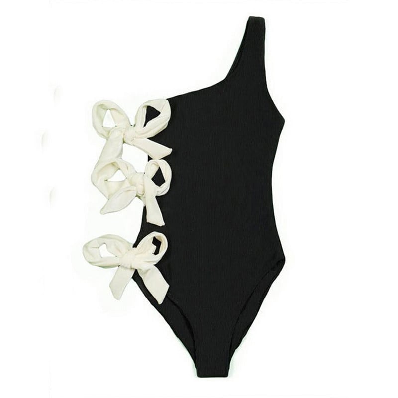 Jednodijelni jednodijelni bikini s mašnom na jedno rame Ljetna odjeća za plažu Push up kupaći kostim Monokini seksi trokutasti mikro