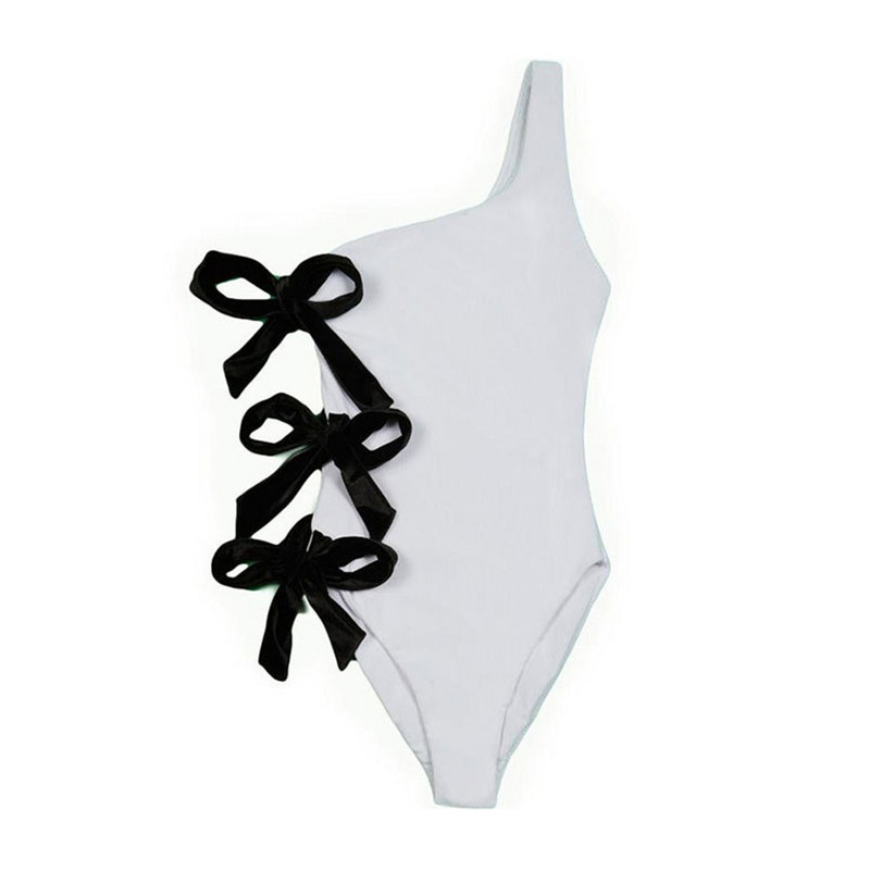 Jednodijelni jednodijelni bikini s mašnom na jedno rame Ljetna odjeća za plažu Push up kupaći kostim Monokini seksi trokutasti mikro