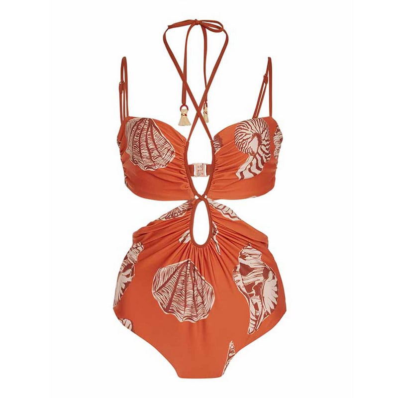 Kupaći kostim s remenom s modnim printom na užeta s križnim remenima, uski bikini sa šupljim leđima, 2022. Novi jednodijelni kupaći kostimi Odjeća za plažu Bešavno spajanje