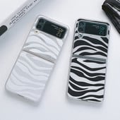 Θήκη τηλεφώνου Zebra Stripe για Samsung Galaxy Z Flip 3 4 Flip3 Flip4 5G Διαφανές κάλυμμα μαλακό προφυλακτήρα αντικραδασμικό