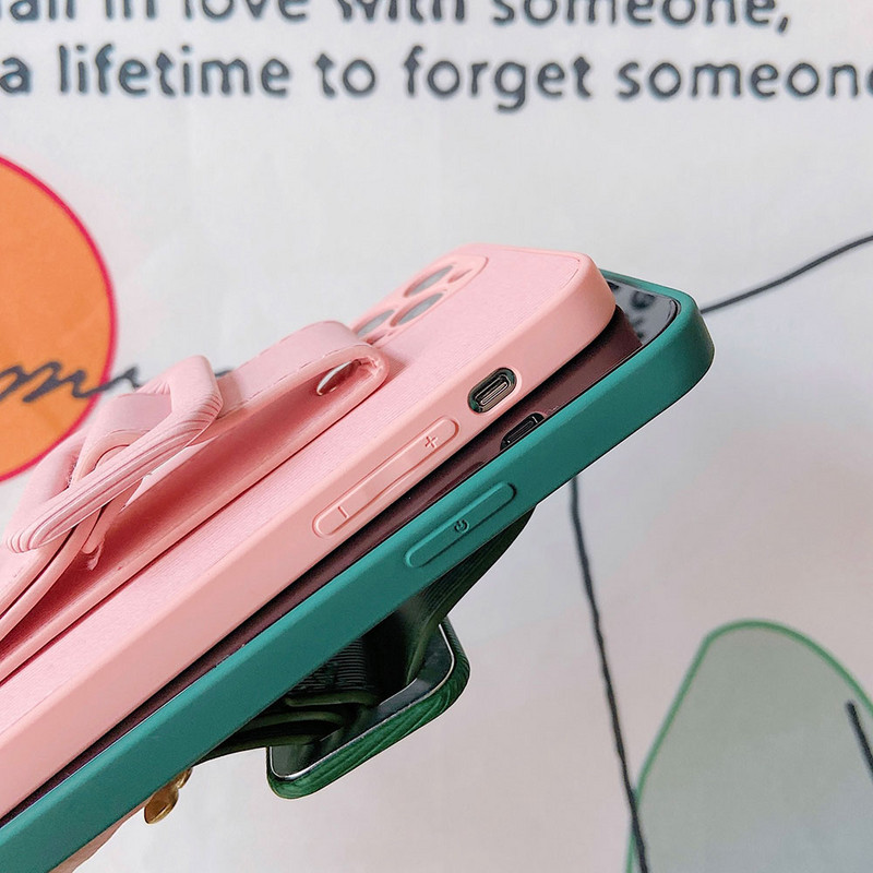 За iPhone 12 11 Pro Max Гривна за китка Candy цвят силиконов калъф за телефон за iPhone XS Max X XR 7 8 Plus заден капак с ремък