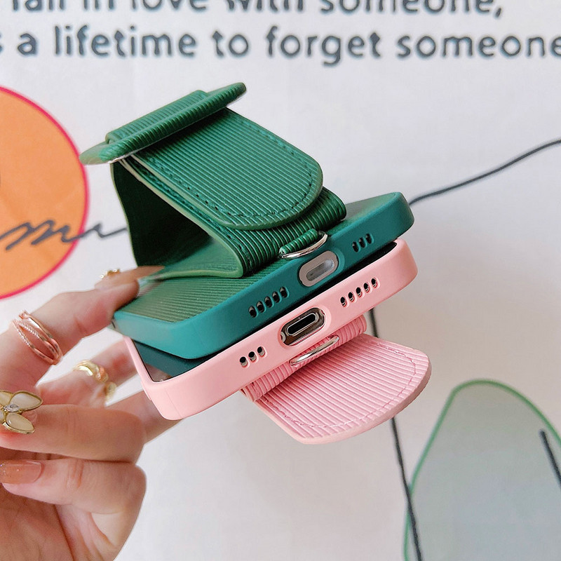 За iPhone 12 11 Pro Max Гривна за китка Candy цвят силиконов калъф за телефон за iPhone XS Max X XR 7 8 Plus заден капак с ремък