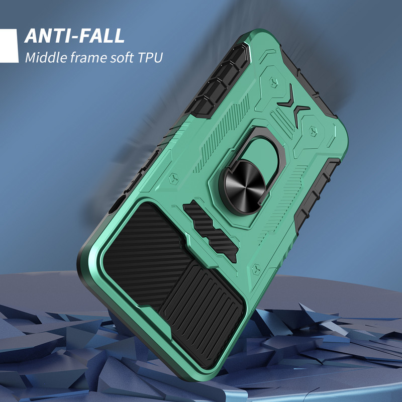 iPhone 13 12 11 Pro Max Armorhoz tervezett ütésálló, robusztus katonai minőségű védő csúszólencse védőtok üvegfóliával