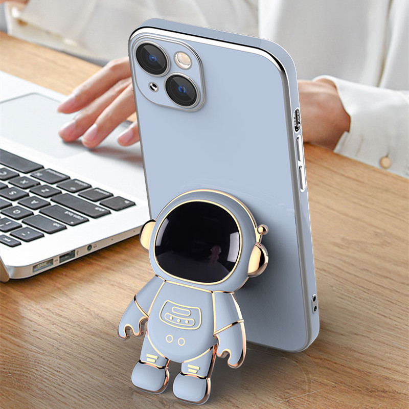 Θήκη βάσης 3D Astronauts Invisible Holder για iPhone 13Pro Max 11 12 Pro Max Mini XS XR X 8 7 Plus Κάλυμα προστασίας φακού κάμερας