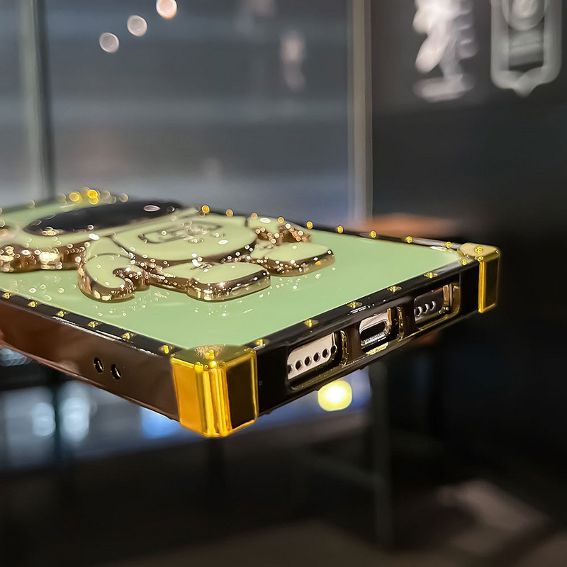 Πολυτελής τετράγωνη θήκη τηλεφώνου για iphone 14 Plus 12 13 11 Pro Max XS Max XR X 6 6S 7 8 Plus SE Astronaut Bracket Anti-Drop Back Cover