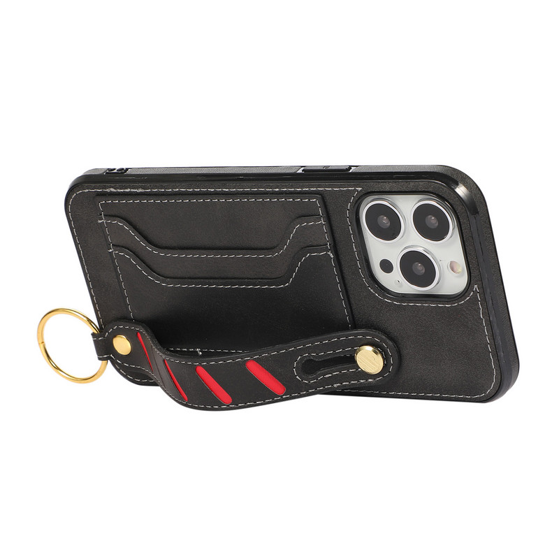 Luxury Business λουράκι καρπού Θήκη τηλεφώνου για iPhone 14 Pro Plus 13 12 11 Pro Max XR X XS Max 8 7 Plus Πίσω κάλυμμα με υποδοχή κάρτας