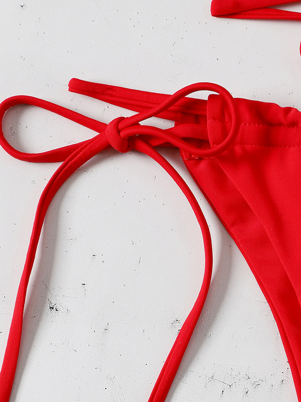 Seksi bikini s halterima s naramenicama Ženski kupaći kostim Ženski kupaći kostim Dvodijelni bikini komplet izdubljeni kupaći kostim za plivanje