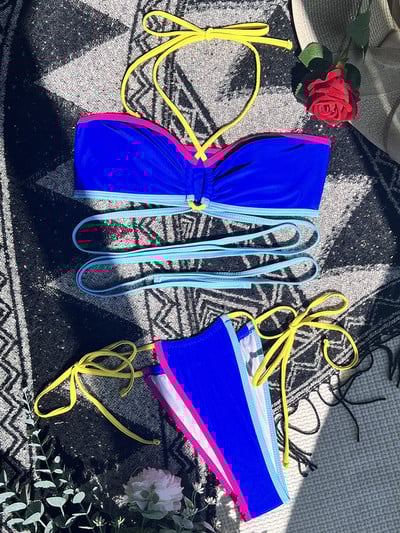 Spajanje Wrap Around Bandage Bikini Ženski kupaći kostim Ženski kupaći kostim Dvodijelni komplet bikinija Micro kupaći kostim za plivanje