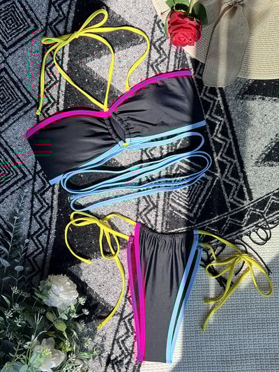 Spajanje Wrap Around Bandage Bikini Ženski kupaći kostim Ženski kupaći kostim Dvodijelni komplet bikinija Micro kupaći kostim za plivanje