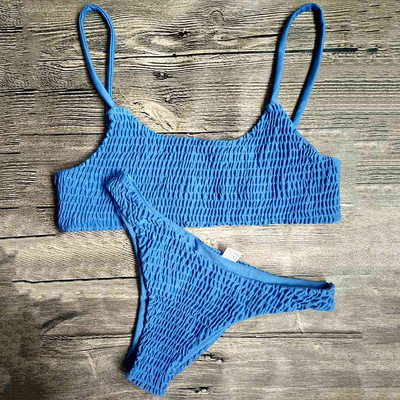Novi seksi naborani bikini 2021. Ženski kupaći kostim Ženski kupaći kostim Dvodijelni komplet bikinija Brazilski kupaći kostim za plivanje