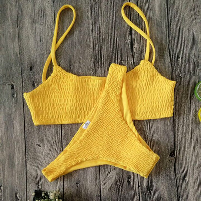 Novi seksi naborani bikini 2021. Ženski kupaći kostim Ženski kupaći kostim Dvodijelni komplet bikinija Brazilski kupaći kostim za plivanje