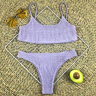Novi seksi naborani bikini 2021. Ženski kupaći kostim Ženski kupaći kostim Dvodijelni komplet bikinija Brazilski kupaći kostim za plivanje