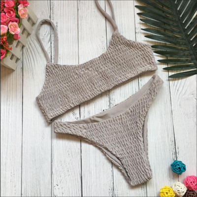 Novi seksi naborani bikini 2021. Ženski kupaći kostim Ženski kupaći kostim Dvodijelni komplet bikinija Brazilski kupaći kostim za plivanje