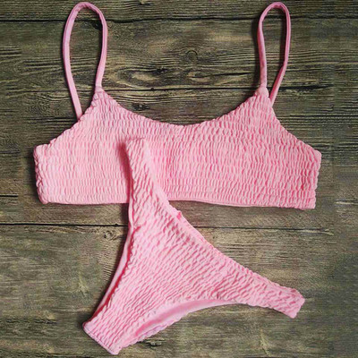 Novi seksi naborani bikini 2021. Ženski kupaći kostim Ženski kupaći kostim Dvodijelni komplet bikinija Brazilski kupaći kostim za plivanje