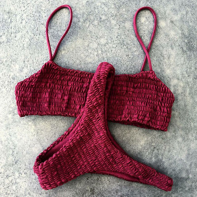 Novi seksi naborani bikini 2021. Ženski kupaći kostim Ženski kupaći kostim Dvodijelni komplet bikinija Brazilski kupaći kostim za plivanje