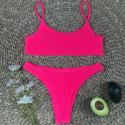 Novi seksi naborani bikini 2021. Ženski kupaći kostim Ženski kupaći kostim Dvodijelni komplet bikinija Brazilski kupaći kostim za plivanje