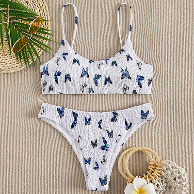 Novi seksi naborani bikini 2021. Ženski kupaći kostim Ženski kupaći kostim Dvodijelni komplet bikinija Brazilski kupaći kostim za plivanje