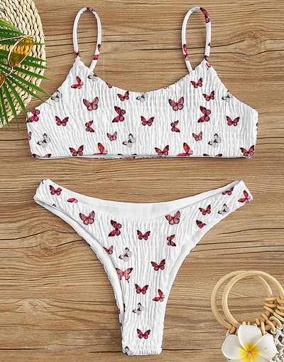 Novi seksi naborani bikini 2021. Ženski kupaći kostim Ženski kupaći kostim Dvodijelni komplet bikinija Brazilski kupaći kostim za plivanje