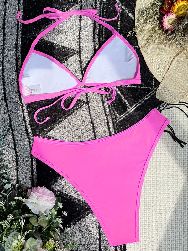 Visoko izrezani bikini s leopard printom Ženski kupaći kostim Ženski kupaći kostim Dvodijelni bikini komplet s halterima Kupaći kostim za plivanje